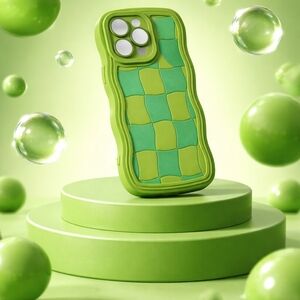 iPhone 13 Pro Max Case Green Plaid Checkerboard Phone Protection